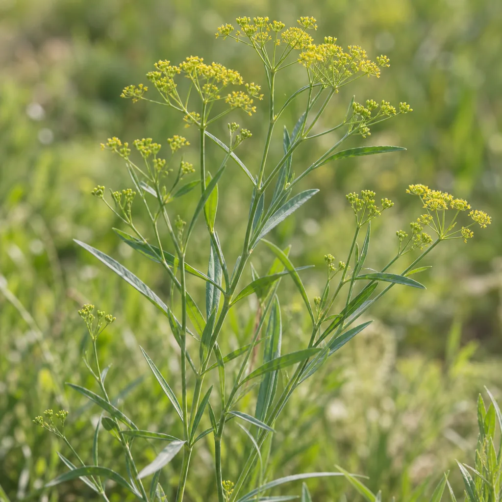 Prorostlík čínský (Bupleurum chinense) s žlutými okolíky