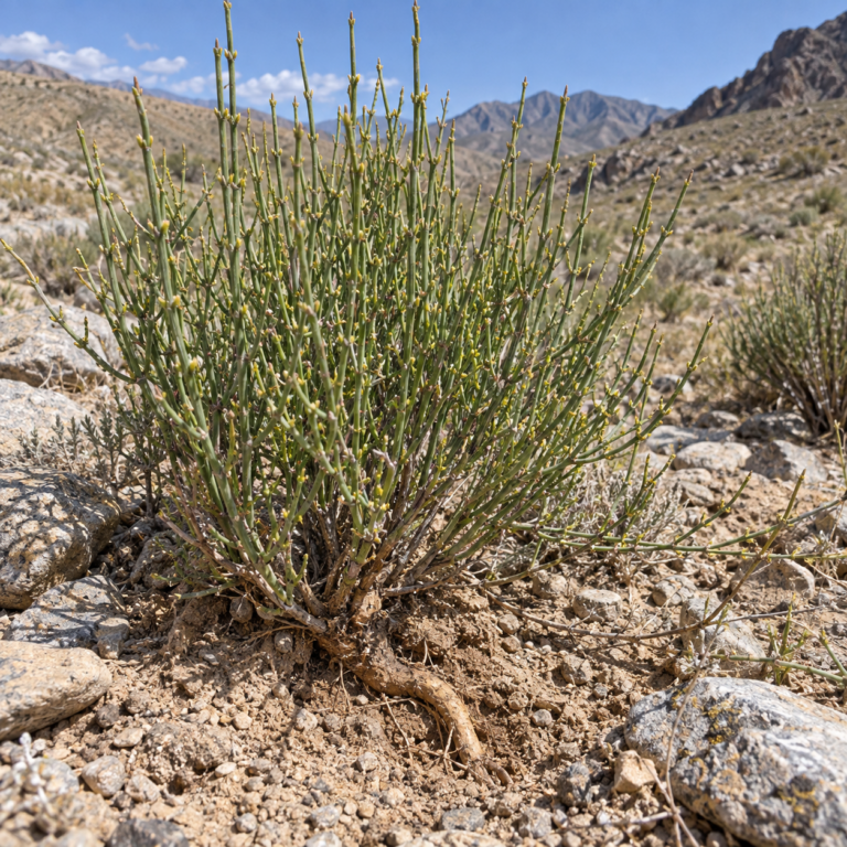 Ma Huang Gen – rostlina Ephedra sinica Stapf, Ephedra intermedia Schrenk & C. A. Mey.