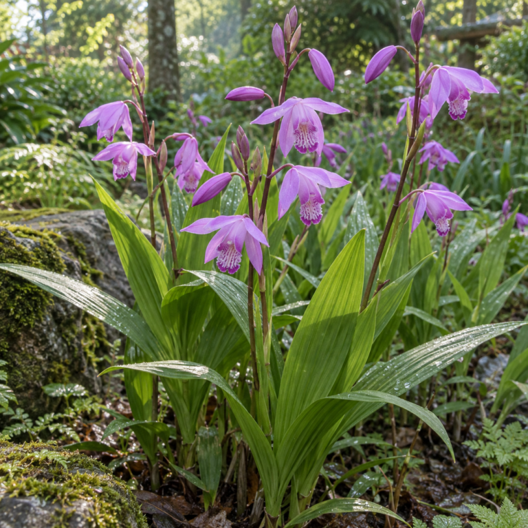 Bai Ji – rostlina Bletilla striata (Thunb.) Rchb. f.